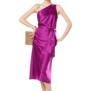 Banana Republic 100% Silk One Shoulder Shift Dress size 2